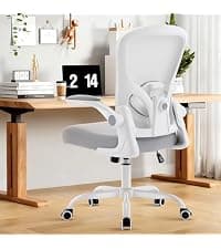 Drafting Chair, Tall Office Chair for Standing Desk, Mesh High Desk Chair with Flip-Up Armrests, Ergonomic Office Chair with Lumbar Support, Adjustable Footrest Ring Studio Chair, Black