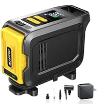 40L/min Tire Inflator for Car Tires, Bikes and Motorcycles, Auto Shut-off, Digital Display Pressure Gauge, LED Light AUXITO 150PSI Tire Inflator Portable Air Compressor, 5X Faster Air Pump B0DMNMCGMY
