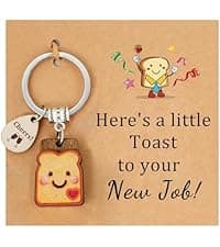 Next Chapter, New Home, Engagement, New Job, PBJ, 18 21 Birth, Loaf You, Thank You, Graduation Gifts, Couple, Friend, Retired PEALICIOUS Toast Keychain for Girls New Beginnings Congratulations Gifts B0FNQZ19F5