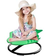 21" L × 19" W Large Size Spinning Chair for Autistic Kids, Toddler Sensory Spinning Chair, Sensory Toys Gifts for Kids with Autism & ADHD, Sit and Spin Training Body Coordination, Azure Rounded Shape