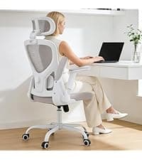 Gaming Chair,Computer Office Chair with Footrest,Massage Lumbar Support and Gel Pad,Ergonomic Reclining Leather Gamer Chair with Headrest,Adjustable Armrests and Spring Cushion Ivory
