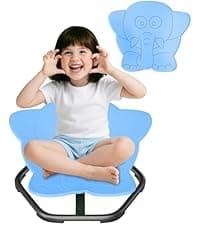 21" L × 19" W Large Size Spinning Chair for Autistic Kids, Toddler Sensory Spinning Chair, Sensory Toys Gifts for Kids with Autism & ADHD, Sit and Spin Training Body Coordination, Azure Rounded Shape