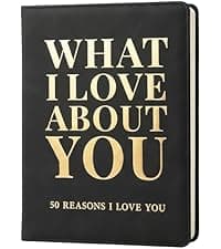 What I Love About You Leather Book – 30 Reasons Why I Love You, Fill-In-The-Blank Journal for Him & Her, Romantic Couples Keepsake (Brown)