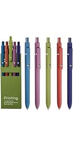 Gel Pens, 6 Pcs 0.5mm Fine Point Black Ink Pen With Smooth Writing, Office Desk Accessories, School Supplies Gifts for Men Women, Quick Dry Pens Ballpoint For Journaling, Black/Gray/White