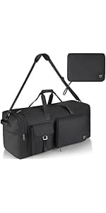 Urtala 80L EXTRA LARGE Duffle Bag for Travel, 26" Foldable Travel Duffel Bag with Shoe Compartment for Men Women, Waterproof & Tear Resistant (Black, EXTRA LARGE, 80L)