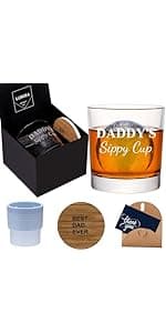 Whiskey Rocks Glass, Set of 4 (2 Crystal Bourbon Glasses, 2 Round Big Ice Ball Molds) In Gift Box - 11 Oz Old Fashioned Glasses for Scotch Cocktail Rum Cognac Vodka Liquor, Unique Gifts for Men