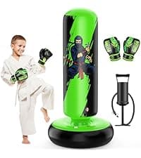 QPAU Inflatable Punching Bag, 48 Inch Stable Inflatable Boxing Bag for 3-6 Kids,Dinosaur Toy & Gifts for Boys and Girls, Kids Boxing Set for Practicing Karate, Taekwondo B0BKPM69F8