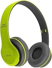Wireless Bluetooth Over-Ear Headphones, Hybrid Noise Cancelling, HiFi Stereo, Foldable, Lightweight, Deep Bass, Green