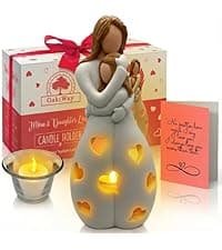 Infinity Love Candle Holder Statue with Flickering LED Candle for Couples, Wife, Husband, Him or Her, Bridal Shower, Engagement, Parents, Registry