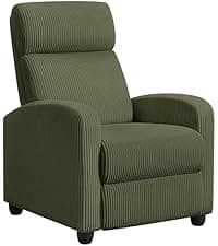 Yaheetech Recliner Chair PU Leather Recliner Sofa Home Theater Seating with Lumbar Support Overstuffed High-Density Foam & Pocket Springs, Push Back Recliners Armchair for Living Room