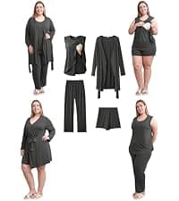 Rnxrbb 3 Piece Postpartum Nursing Pajamas Set Casual Soft Maternity Breastfeeding Pjs Sleepwear Loungewear Clothes Layer