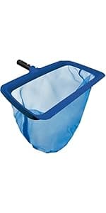 Poolvio Swimming Pool Leaf Skimmer Net, with 5 Sections Telescopic Aluminum Pole & Nylon Medium Fine Mesh Pool Net, Pool Cleaning Tool for Removing Leaves & Debris