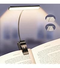 Gritin Reading Light, Rechargeable Book Light for Reading in Bed - Eye Caring 3 Color Temperatures, 5-Level Dimmable Brightness, Long Lasting, Compact Size Clip on Book Lamp for Bookworms-Blue