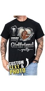 Custom Photo Bootleg Rap Shirt with Girlfriend's Face for Boyfriend - Vintage Graphic Shirt for Men