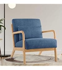 Lazy Chair with Ottoman, Comfy Accent Lounge Chair with Side Pocket, Modern Reading Armchair with Footrest, Upholstered Sofa Chair for Small Spaces, Bedroom, Living Room, Dorm, Darkgrey