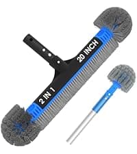 (2026 Upgraded) 20" 2 in 1 Pool Brush Vacuum Head with Swivel Hose Connection & Sturdy Nylon Bristles for Heavy Duty Inground & Above- Ground Pool Cleaning - Connecting 1-1/4" or 1-1/2" Hose (No Pole)
