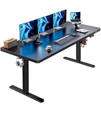 HUANUO 32" Small Electric Standing Desk Adjustable Height, 4 Memory Height Settings, Sit Stand Up Desk for Home Office & Computer Workstation, LightWalnut