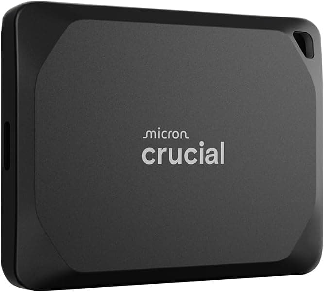 Crucial X10 Pro 1TB Portable SSD, Up to 2100MB/s Read, 2000MB/s Write, 3.2 USB-C, External Solid State Drive, Durable Storage for PC & Mac, for Professional Creators, Black - CT1000X10PROSSD902