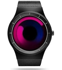 MASTOP Watches for Men Fashion Creative Liquid Movement Original Design Starry Sky Vortex Watch Men Steel Mesh Men's Watch Clock Round Unique Wristwatch Minimalist Gradient Color
