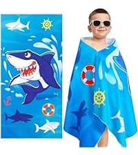 Shark Large Mesh Beach Bag for Kids, Kids Drawstring Beach Backpack for Boys, Tote Mesh Beach Toys Bag, Swim Pool Toys Balls Storage Bags Gym Bag, Beach Toy Shells Organizer