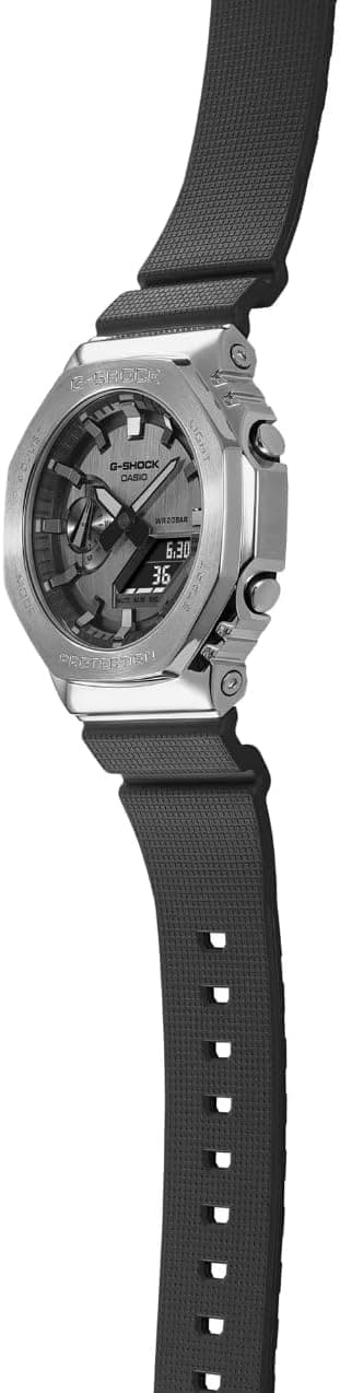 G-Shock Casio Metal Covered Octagonal Black Resin Band Watch GM2100-1A