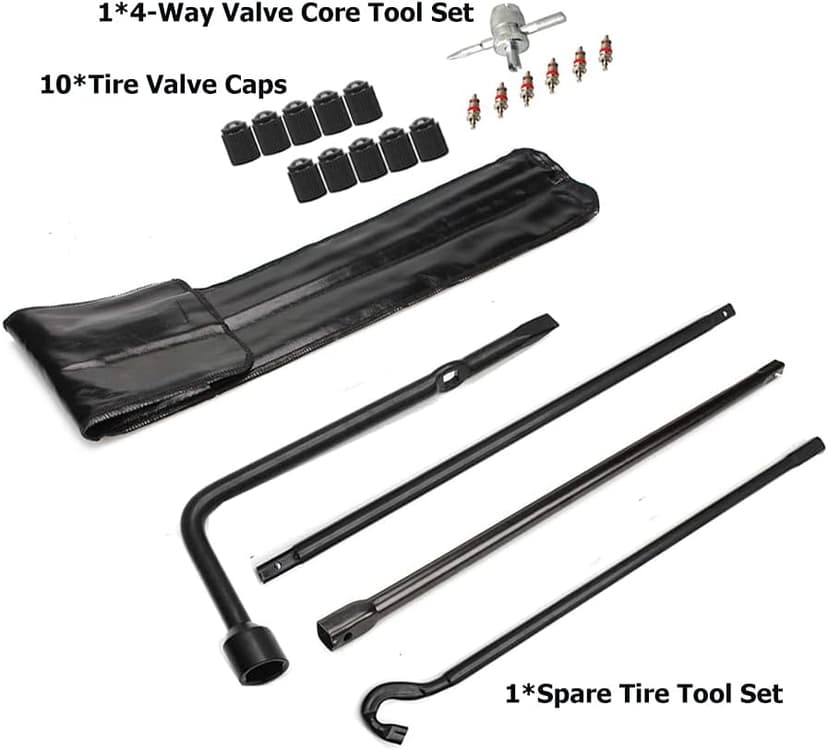 Dr.Roc Spare Tire Tool Kit with Spare Tire Jack Handle and Wheel Lug Wrench Spare Tire Kit Compatible with Toyota Tacoma 2005-2022 Spare Tire Tool