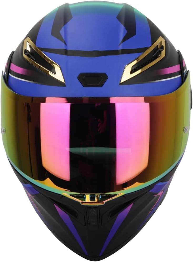 Womens Motorcycle Helmet with Bluetooth - DOT Modular Motorcycle Helmets with Dual Visor, Flip Up Full Face Purple Helmet with Speaker and Mic