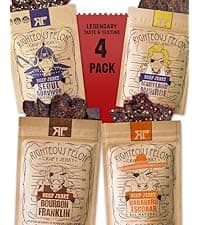 Righteous Felon Savory Beef Jerky Variety Gift Pack - Great Gifts for Men | Gluten Free, High Protein Healthy Snack | Bulk Beef, Pork, & Turkey Jerky Variety Snack Packs | The Savory 6 Pack Sampler