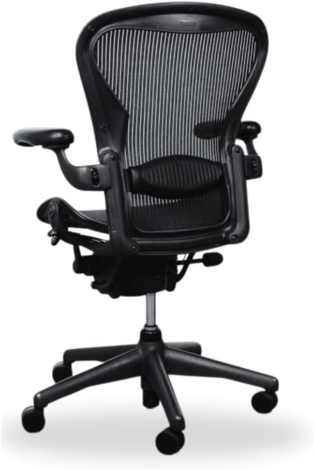 Herman Miller Office Chair Size B | Fully Adjustable with All Features Included| Quick and Easy Assembly| Renewed| 10 Year Warranty| Hardwood Floor Roller Blade Style Wheels Included
