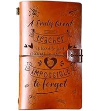 PRSTENLY Boss Gifts Leather Journal, 140 Page Refillable Journal Thank You Appreciation Farewell Retirement Christmas Birthday Bosses Day Gifts for Women Men Boss Lady