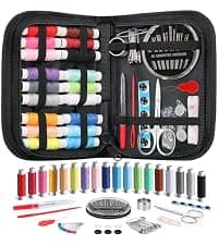 White Elephant Gifts for Women Mom Grandma Boy, Sewing Supplies, Needle and Thread Kit, Portable for Travel, Beginner (Black) Coquimbo Sewing Kit for Adults, Christmas Stocking Stuffers for Teen Girls B0BXKB7QF6