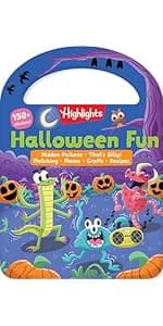 Halloween Hidden Pictures Puffy Sticker Playscenes: Halloween Activity Book for Kids 36 Featuring Over 175 Hidden Objects, 50 Reusable Puffy Stickers ... Games (Highlights Puffy Sticker Playscenes)
