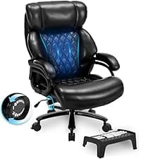 800LBS Big and Tall Office Chair for Heavy People, Heavy Duty Executive Chair with High Back, Extra Wide Seat and Adjustable Lumbar, Large Computer Desk Chair Comfortable for Home Office (Brown)