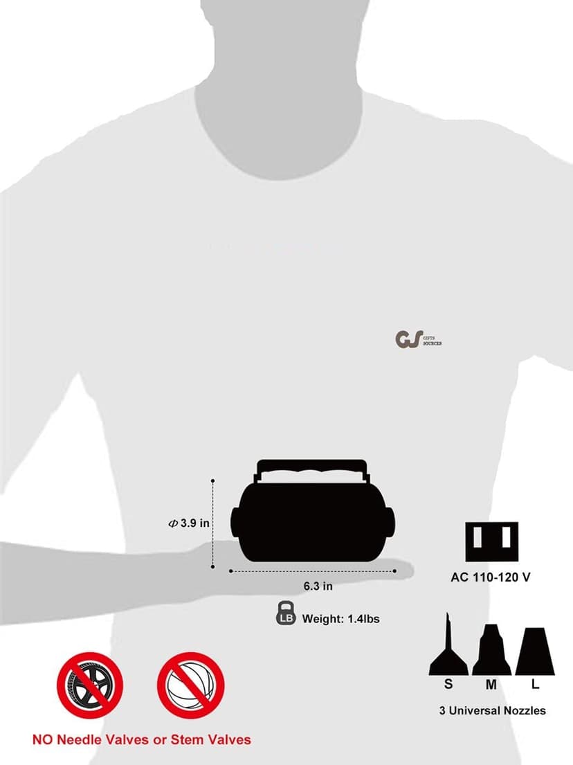 Electric Air Pump for Inflatable Pool Toys - High Power Quick-Fill Air Mattress Inflator Deflator Pump for Pool Float Raft Airbed with 3 Nozzles, 320W, 110V AC, 1.6PSI, Air Flow 26CFM