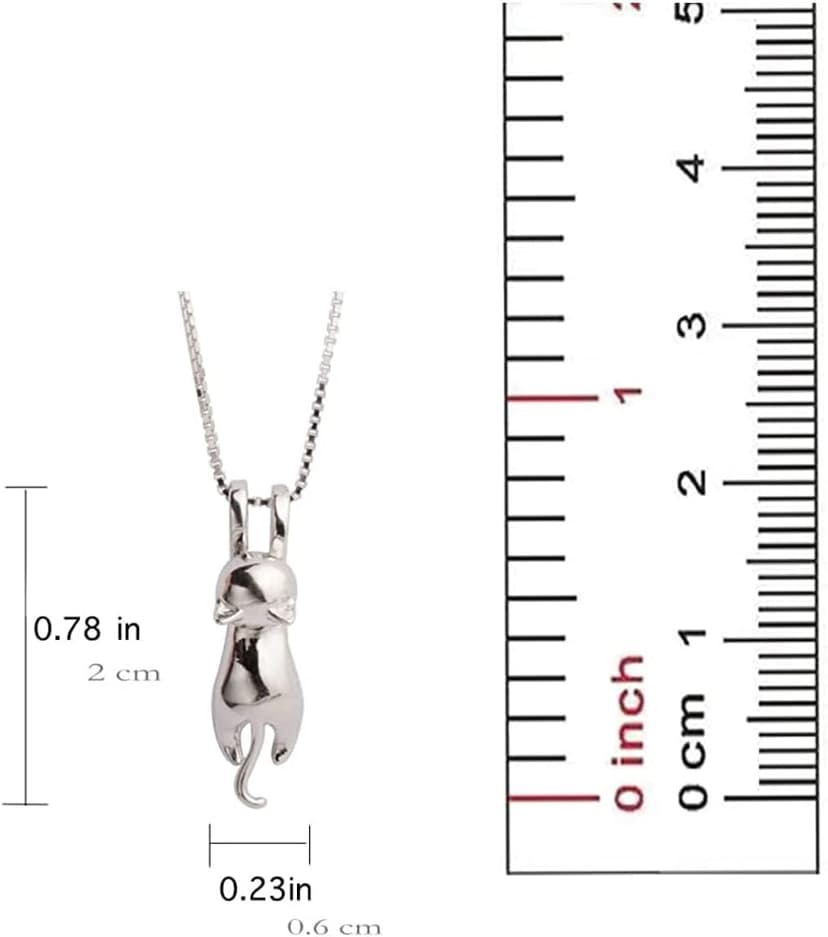 S.Leaf 925 Sterling Silver Cat Necklace Jewelry for Women Trendy Dainty Charm Pendant Necklaces Best Friend Birthday Gifts for Her Sister Mom Wife Womens