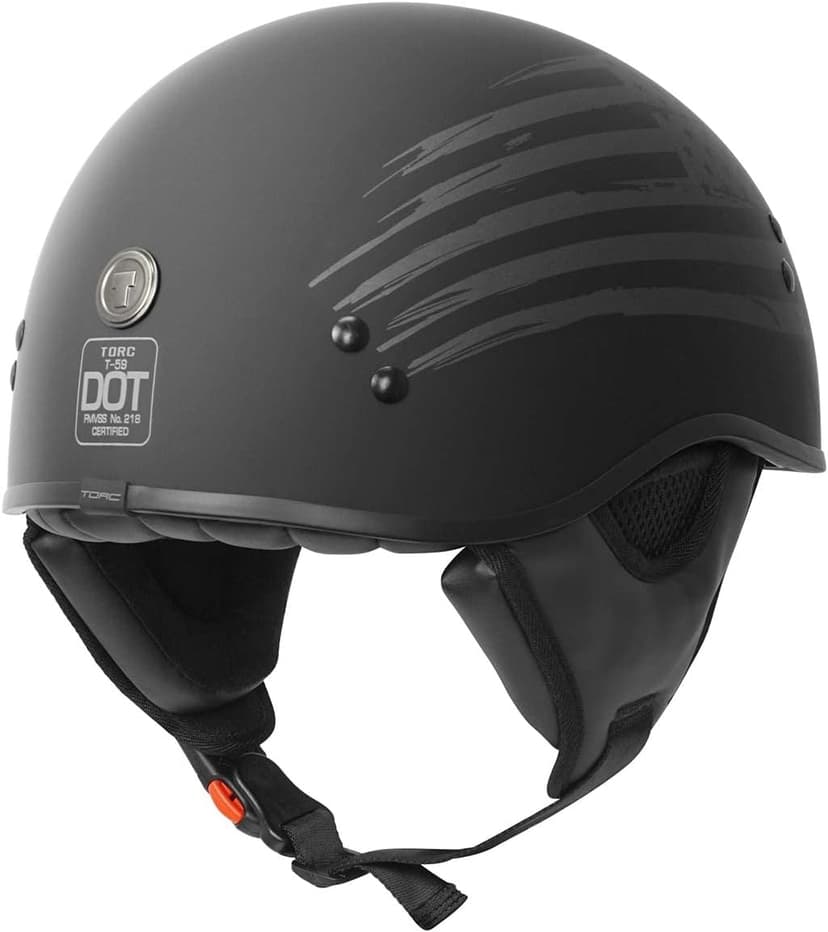 TORC T59/ Sundowner Motorcycle Half Helmet with Magnetic Buckle DOT Approved