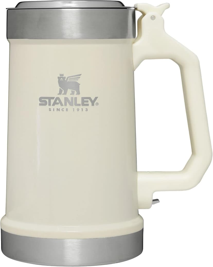 STANLEY Classic Bottle Opener Beer Stein 24 oz | Flip Up Lid and Heavy Duty Handle with Built In Bottle Opener | Insulated Stainless Steel Beer Mug | BPA-Free