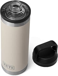 YETI Rambler 18 oz Bottle, Leakproof, Vacuum Insulated, Stainless Steel with Chug Cap, Cape Taupe