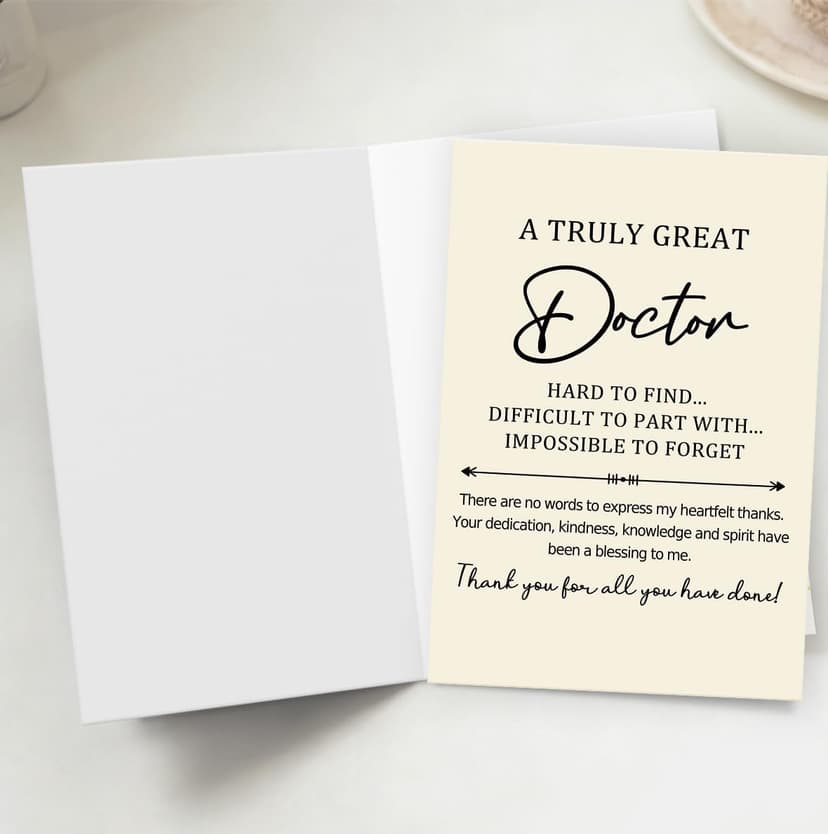 Doctor Thank You Card, Doctor Appreciation Card, Thank You Gift for Doctor with Kraft Envelope and Gold Seal Sticker B0GKYR628V