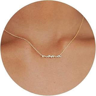 Moodear Mothers Day Gifts Mama Pendant Necklaces for Women - Dainty Small 18K Gold Plated Mom Necklace Non Tarnish Gift for Mom,New Mom Trendy