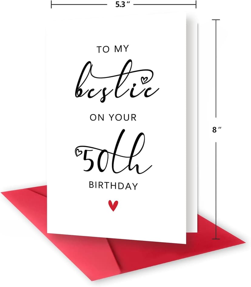 Bestie 50th Birthday Card, 50th Birthday Card for Her Women Best Friend, 50th Birthday Gifts for Sister Female Friend, To My Bestie On Your 50th Birthday