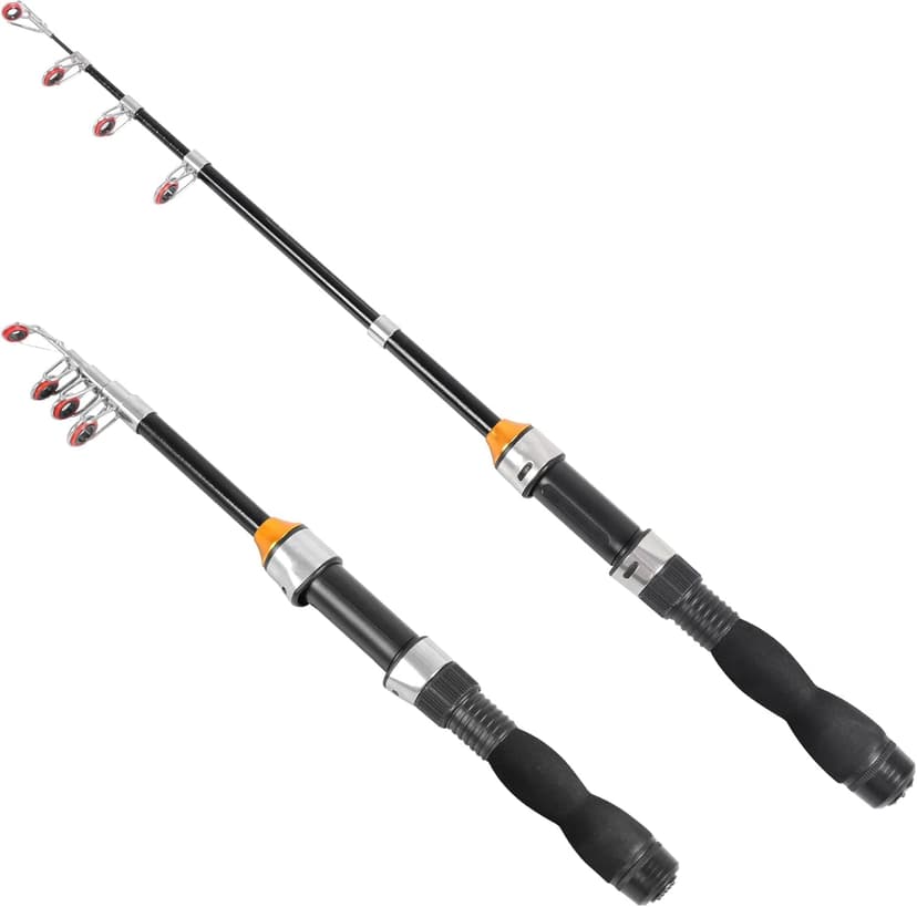 Telescopic Collapsible Extendable Fishing Rod for Saltwater and Freshwater, Lightweight and Compact Design