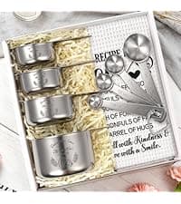 Wedding Gifts for Couples 2026, Bridal Shower Gifts for Bride to Be, Engagement Gift for Newlyweds, Bride Gift, Mr and Mrs Measuring Cups and Spoons Set with Dish Towel B0GTPW413P