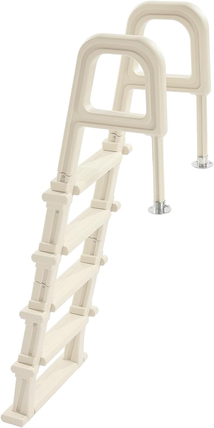 VEVOR Swimming Pool Ladder, 75°Inclined 5-Step Double Handrails Stair, Non-Slip Heavy Duty Steps, Load Capacity 300 lb, for 48-54 in Inground & Above-Ground Pools of Any Deck Surface Indoor & Outdoor