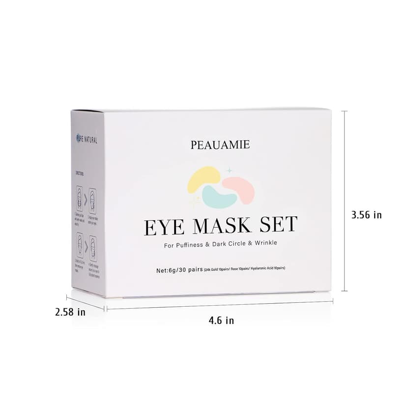 PEAUAMIE Under Eye Patches Gold and Hyaluronic Acid for puffy eyes,Rose Eye Masks for Dark Circles and Puffiness skin care Smooth Wrinkles products 30 Pairs B0BS8Y2FLK