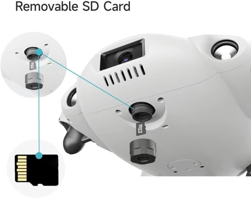 【2025 New】V-EVO 4K60FPS Underwater Drone Kit with Removal SD Card, QYSEA AI Vision Lock 360° Omnidirectional Movement Underwater ROV with Depth Hold, Portable Robot with VR Control, Posture Lock