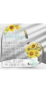 Spiareal Gift for Friend Friendship Women Friend Friendship Birthday Cheer up Gift Acrylic Heart Butterfly Keepsake Paperweight for Home Office Table Shelf(Classic)