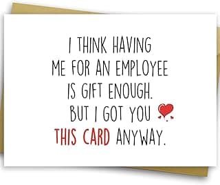 Ziwenhu Boss Day Gifts for Men, Happy Boss's Day Card for Him, Funny Boss Lady Gifts for Women, Cute Birthday Card from employee