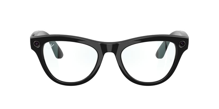 Ray-Ban Meta (Gen 1), Skyler, Shiny Black | Smart AI Glasses for Men, Women — 12 MP Ultra-Wide Camera, Open-Ear Speakers for Audio, Video Recording and Bluetooth — Clear Lenses — Wearable Technology