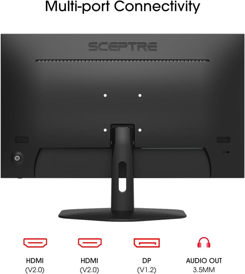 New! Sceptre 27-inch Gaming Monitor 100Hz 1ms DisplayPort HDMI x2 100% sRGB AMD FreeSync Build-in Speakers, Eye Care Frameless Machine Black 2025 (E275W-FW100T Series)